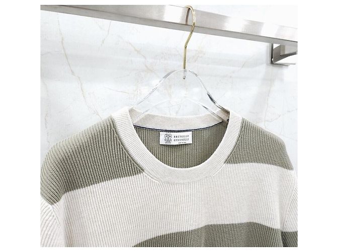 Brunello Cucinelli Maglia a maniche corte a girocollo a righe Multicolore - vista 3