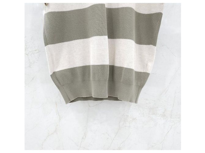 Brunello Cucinelli Maglia a maniche corte a girocollo a righe Multicolore - vista 4