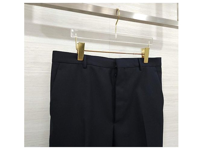 Prada Pantaloni in misto lana blu navy - vista 3