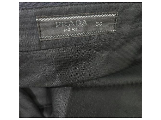 Prada Pantaloni in misto lana blu navy - vista 6
