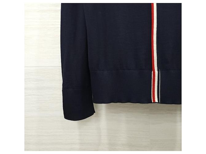 Thom Browne Navy Wollstrick mit drei Streifen Blau - Ansicht 5