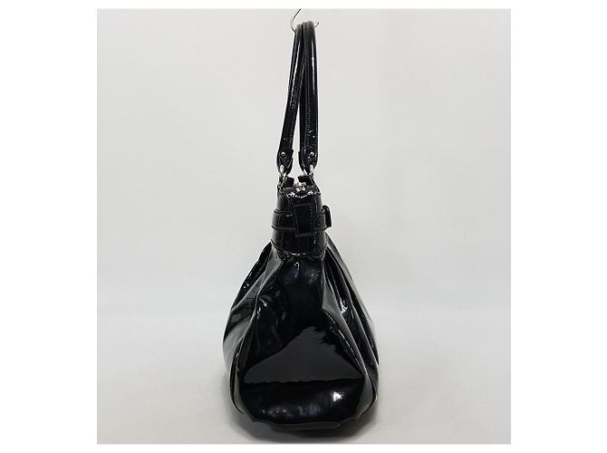 Salvatore Ferragamo Borsa a tracolla in smalto nero - vista 5