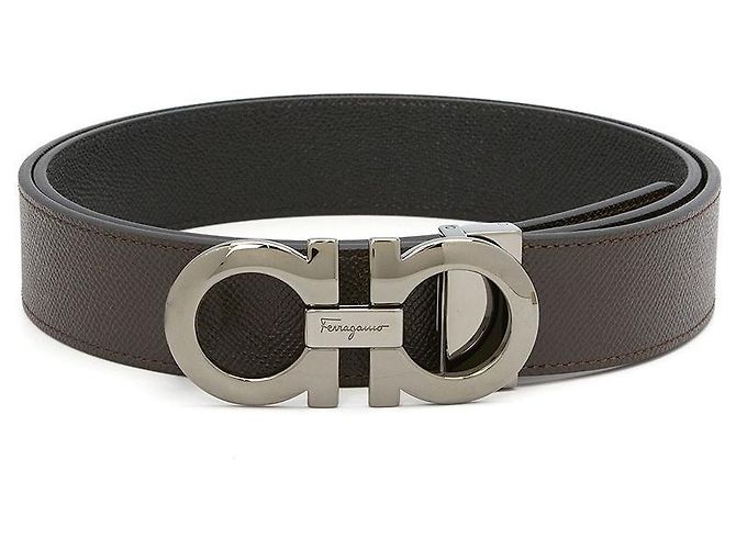 Salvatore Ferragamo Gancini Men's Reversible Belt (Pre-cutting) Black - view 2