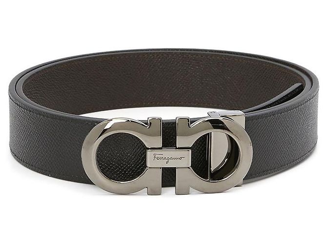 Salvatore Ferragamo Gancini Men's Reversible Belt (Pre-cutting) Black - view 3