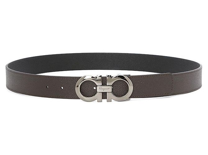 Salvatore Ferragamo Gancini Men's Reversible Belt (Pre-cutting) Black - view 4