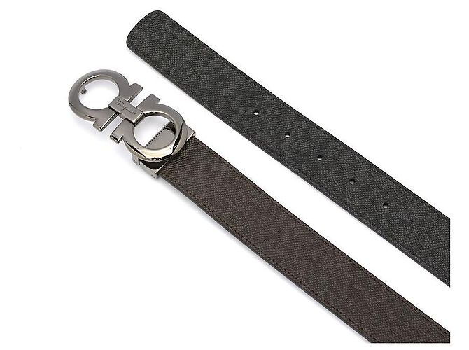 Salvatore Ferragamo Gancini Men's Reversible Belt (Pre-cutting) Black - view 5