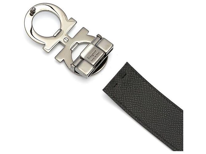 Salvatore Ferragamo Gancini Men's Reversible Belt (Pre-cutting) Black - view 6
