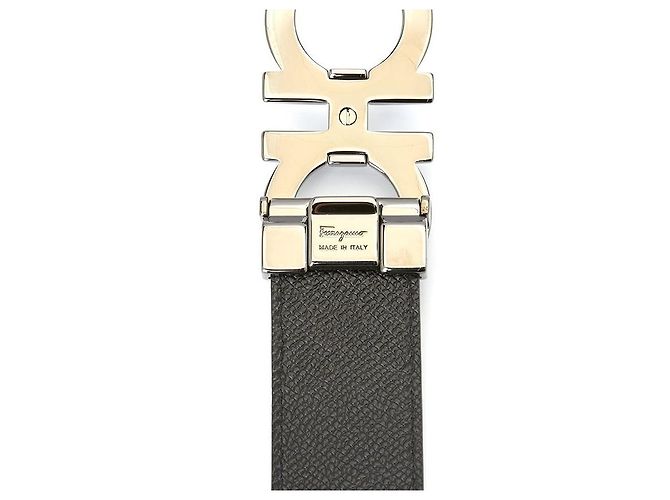 Salvatore Ferragamo Gancini Men's Reversible Belt (Pre-cutting) Black - view 8