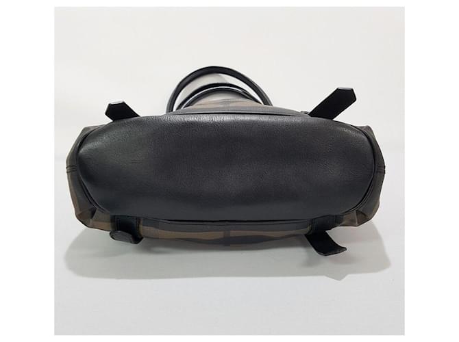 Burberry Borsa Tote a Spalla Check Marrone - vista 6