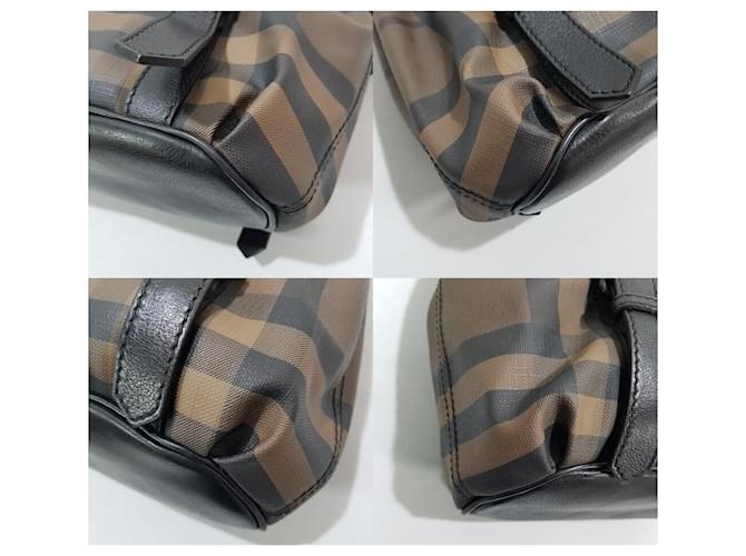 Burberry Borsa Tote a Spalla Check Marrone - vista 7