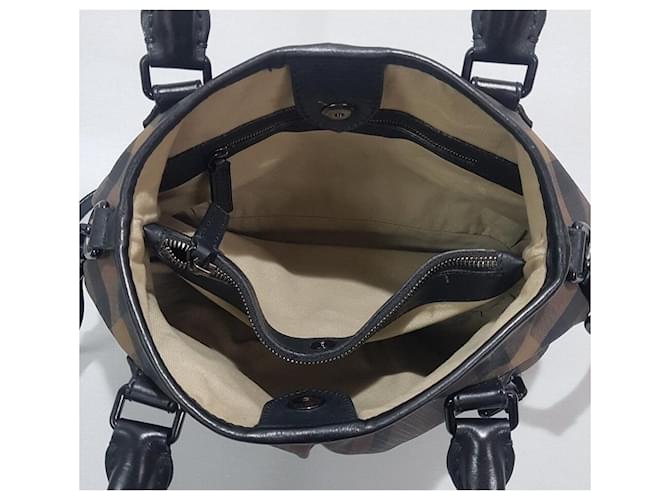 Burberry Borsa Tote a Spalla Check Marrone - vista 8