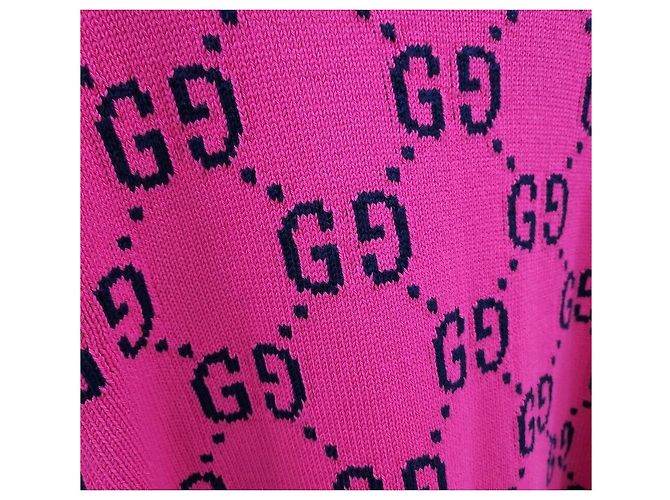 Gucci Rosa Strickjacke aus Baumwolle mit GG-Logo Pink - Ansicht 4
