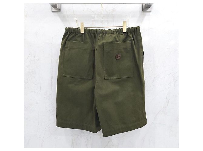 Gucci Pantaloni in cotone e pelle con tela canvas - vista 2