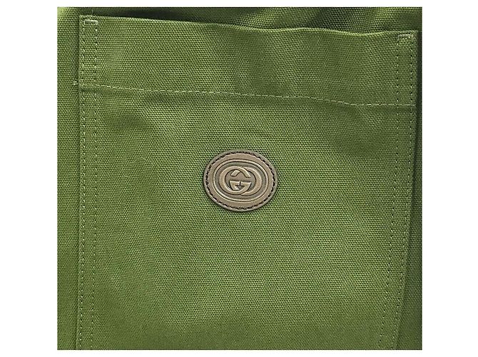 Gucci Pantaloni in cotone e pelle con tela canvas - vista 3