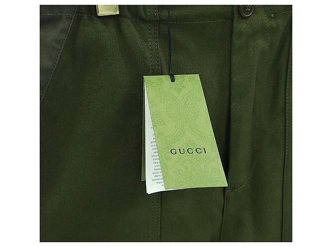 Gucci Pantaloni in cotone e pelle con tela canvas - vista 4