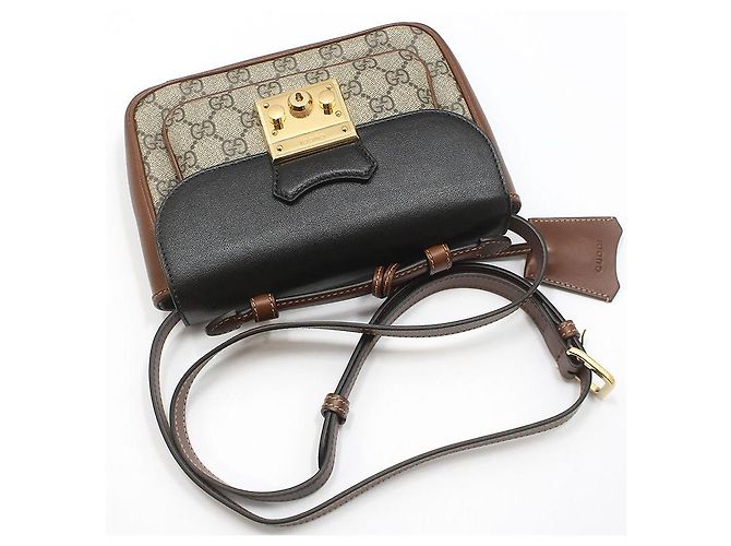Padlock Gucci Mini bolsa crossbody com alça de mão e cadeado Marrom - vista 3
