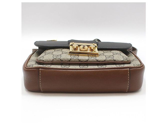 Padlock Gucci Mini bolsa crossbody com alça de mão e cadeado Marrom - vista 5