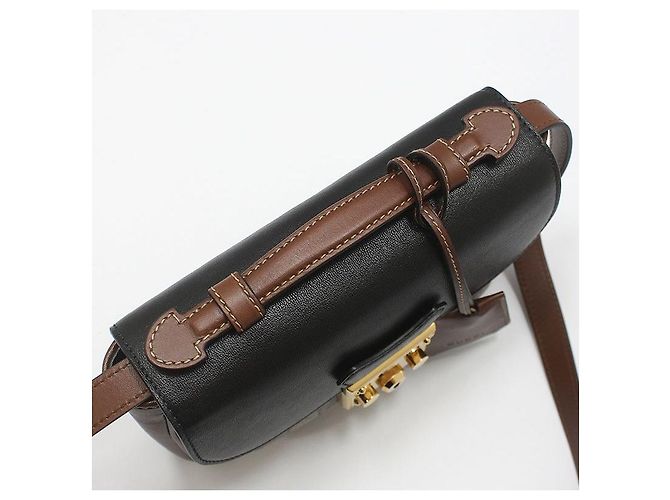 Padlock Gucci Mini bolsa crossbody com alça de mão e cadeado Marrom - vista 6