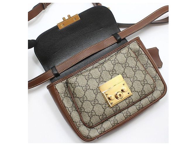 Padlock Gucci Mini bolsa crossbody com alça de mão e cadeado Marrom - vista 7