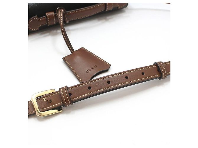 Padlock Gucci Mini bolsa crossbody com alça de mão e cadeado Marrom - vista 8