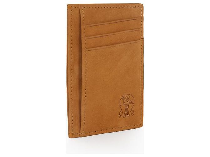 Brunello Cucinelli Kartenetui aus Nubukleder Cognac Braun - Ansicht 3