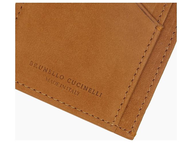 Brunello Cucinelli Kartenetui aus Nubukleder Cognac Braun - Ansicht 6