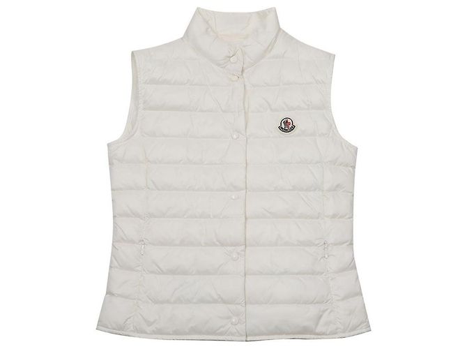 Moncler Gesteckte Weste mit Logo-Patch Weiß - Ansicht 3
