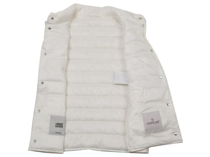 Moncler Gesteckte Weste mit Logo-Patch Weiß - Ansicht 5