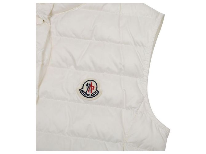 Moncler Gesteckte Weste mit Logo-Patch Weiß - Ansicht 7