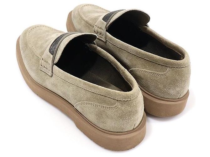 Brunello Cucinelli Mocassini Penny in scamosciato beige da donna Marrone - vista 5