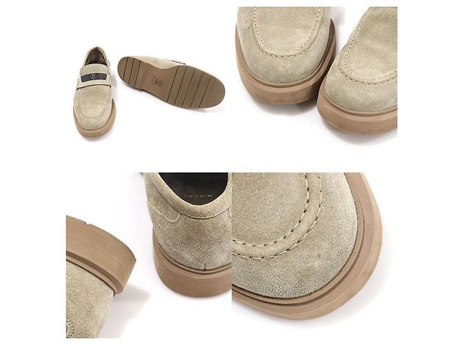 Brunello Cucinelli Mocassini Penny in scamosciato beige da donna Marrone - vista 6