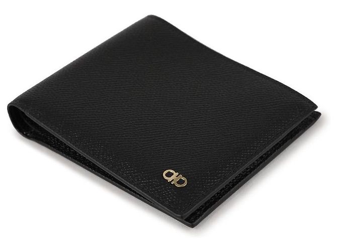 Salvatore Ferragamo Portafoglio bi-fold Gancini da uomo NERO - vista 6