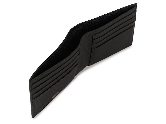 Salvatore Ferragamo Portafoglio bi-fold Gancini da uomo NERO - vista 8