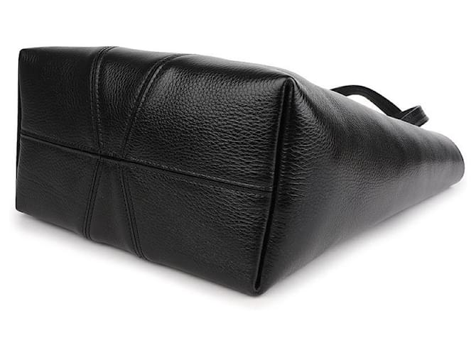 Chloé Borsa Tote Spin in pelle granulata Nero - vista 6