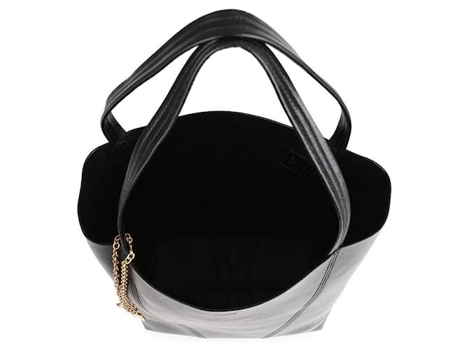Chloé Borsa Tote Spin in pelle granulata Nero - vista 7