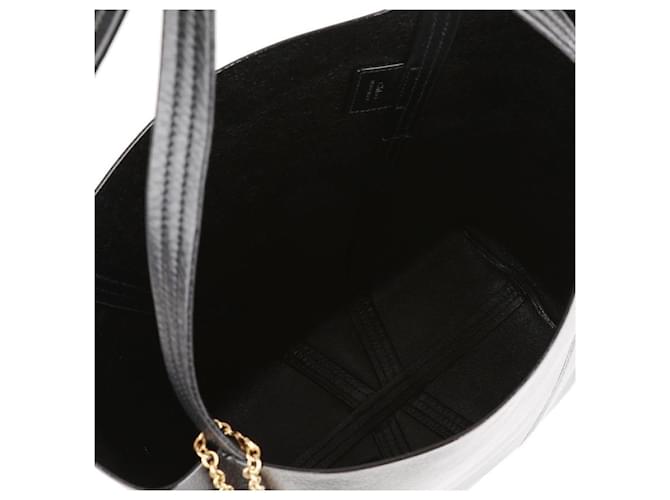 Chloé Borsa Tote Spin in pelle granulata Nero - vista 8