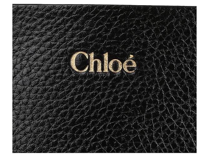 Chloé Borsa Tote Spin in pelle granulata Nero - vista 9
