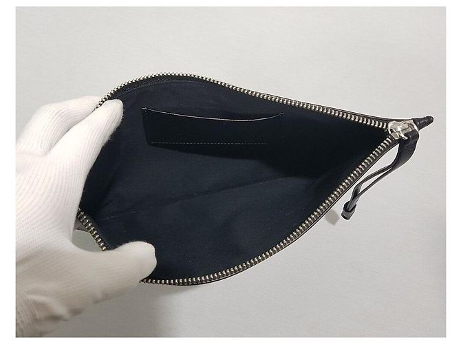 Kenzo Clutch de couro com logo Preto - vista 7