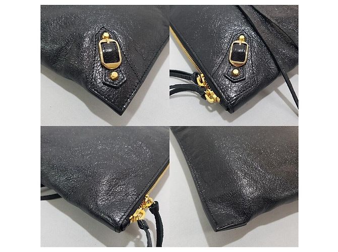 Balenciaga Pochette Classic Motor avec accents dorés Noir - vue 7