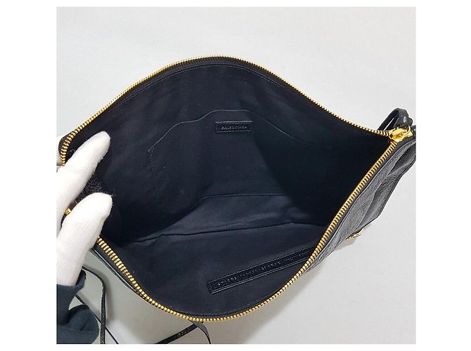 Balenciaga Pochette Classic Motor avec accents dorés Noir - vue 8