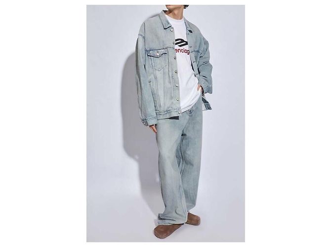 Balenciaga Sticker Jeansjacke - Ansicht 5