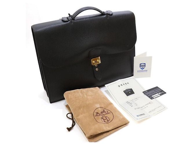 Hermès Sac à main Sacre De Peche Black avec détails Gold Tone Noir - vue 8