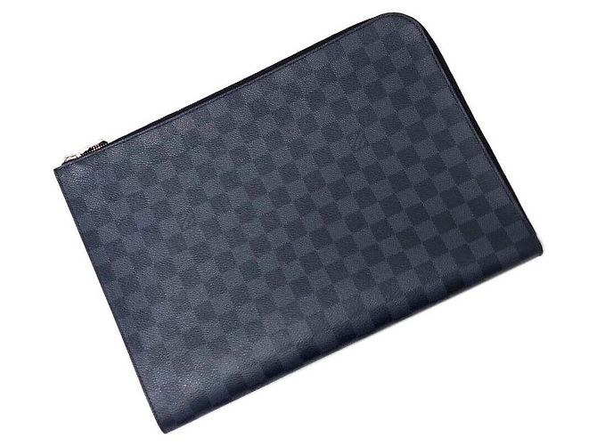 Louis Vuitton Clutch Graphite GM Blu - vista 2
