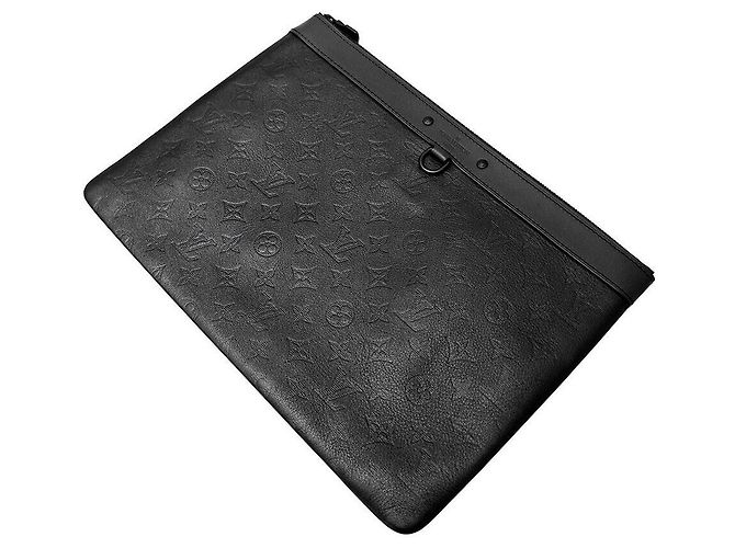 Louis Vuitton Pochette Clutch Monogram Shadow Nero - vista 2