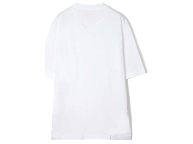 Prada Kurzärmeliges Baumwoll-T-Shirt mit Nylon-Tasche Silber - Ansicht 5