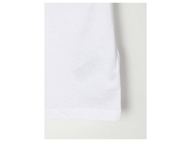 Prada Kurzärmeliges Baumwoll-T-Shirt mit Nylon-Tasche Silber - Ansicht 9
