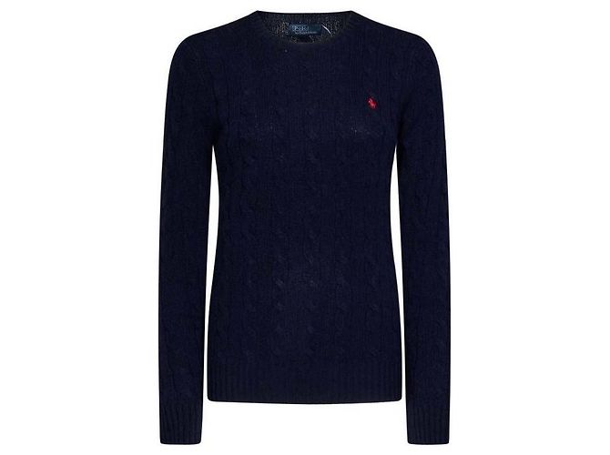 Ralph Lauren Strickpullover mit Zopfmuster und Pony-Logo-Stickerei Schwarz - Ansicht 4
