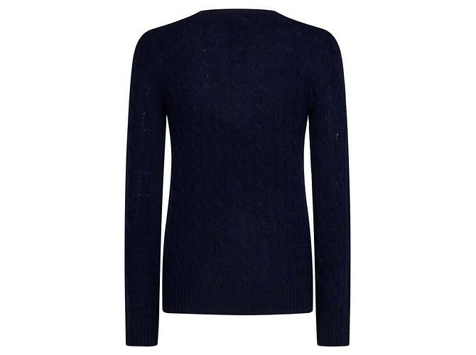 Ralph Lauren Strickpullover mit Zopfmuster und Pony-Logo-Stickerei Schwarz - Ansicht 5