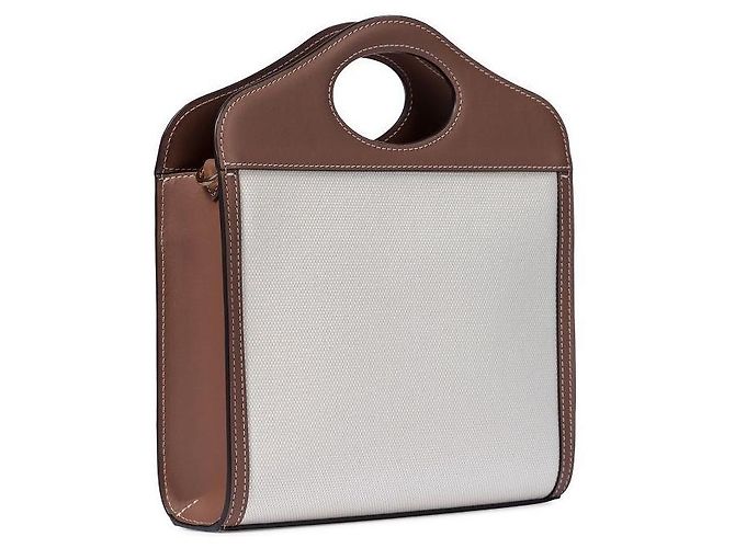 Burberry Pocket Mini Canvas Tote Bag mit Lederbesatz Mehrfarben - Ansicht 3
