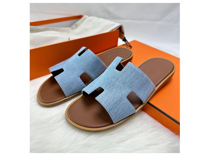 Hermès Sandali Izmir Slipper Denim Multicolore - vista 2